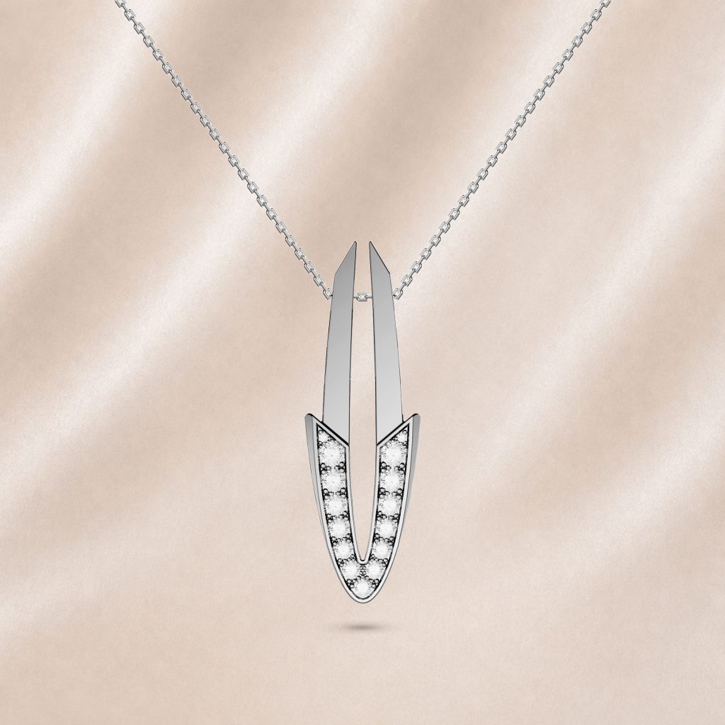 Alternative view of Pendentif Arrow Grand Modèle Diamants