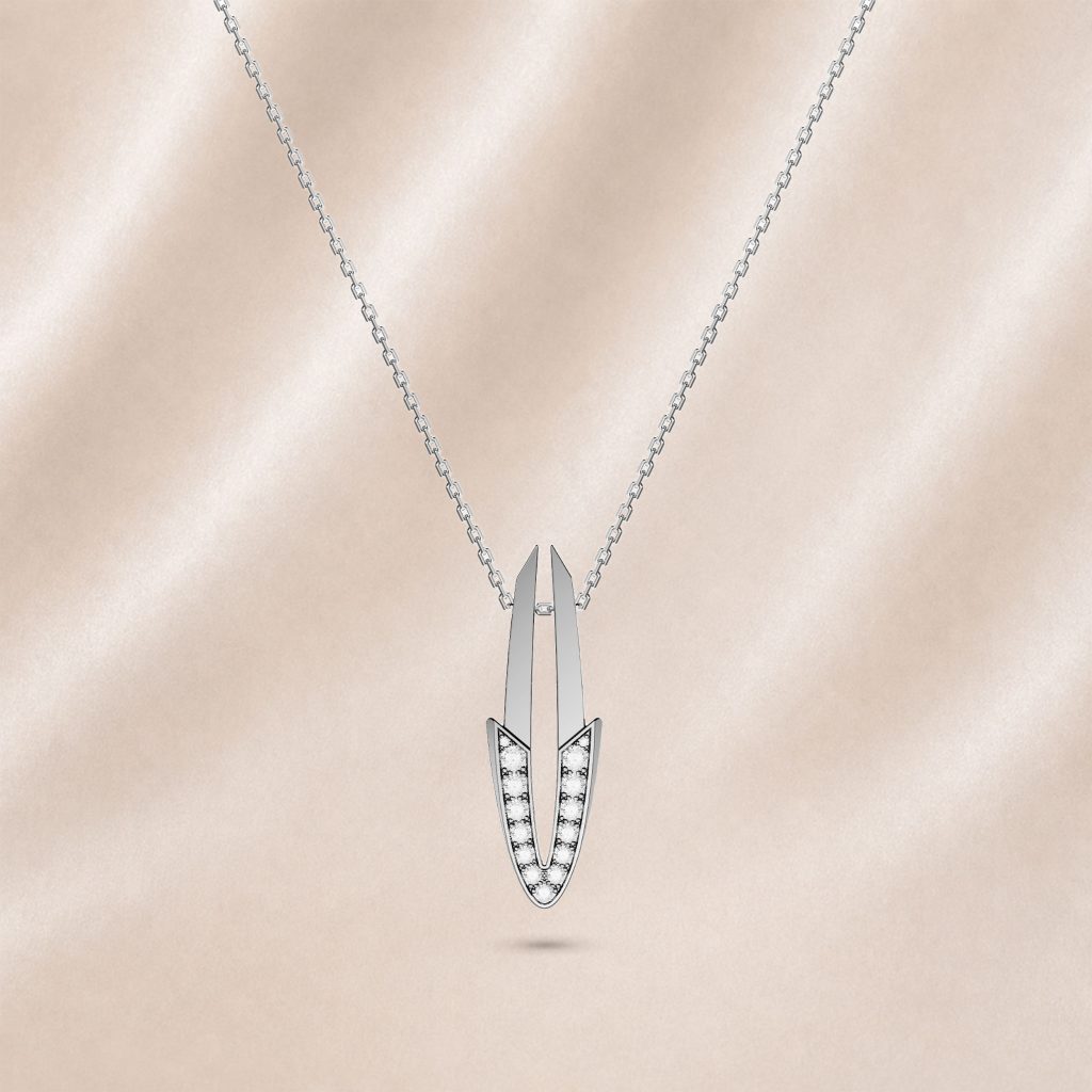 Alternative view of Pendentif Arrow Moyen Modèle Diamants