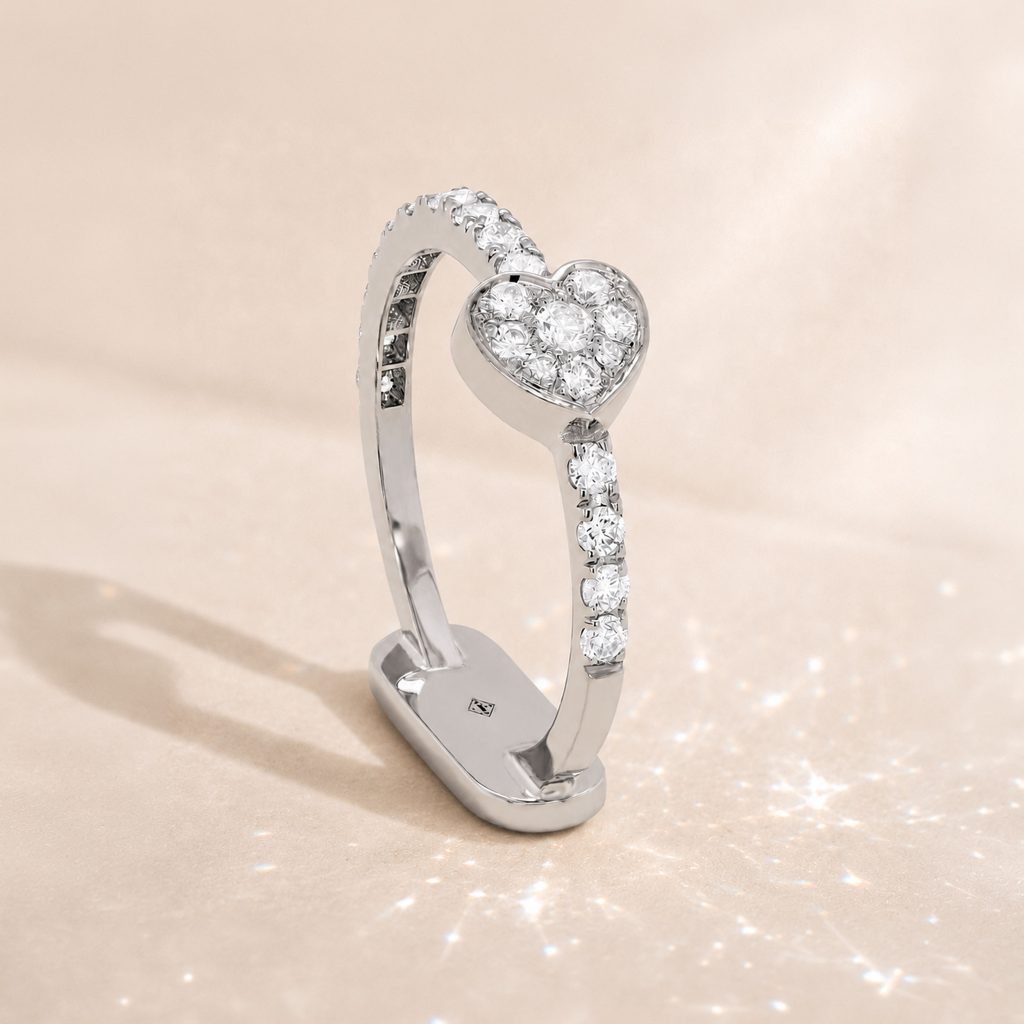 Bague Cœur pavé